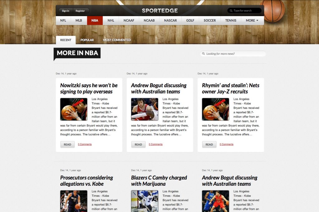 Sportedge Tema WordPress