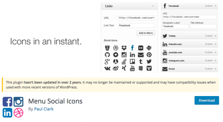 Menu Social Icons